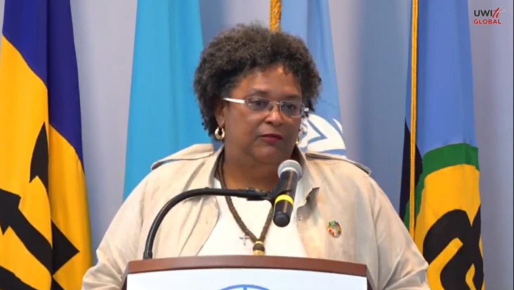 Barbados PM Mia Mottley ‘Early Warnings For All’ Caribbean Launch&nbsp;Address